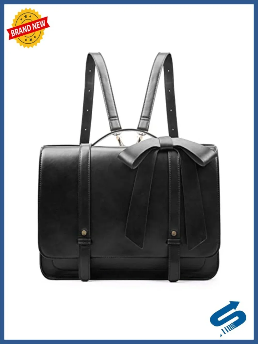 PU Leather Briefcase Laptop Bag Satchel Messenger Backpack Convertible